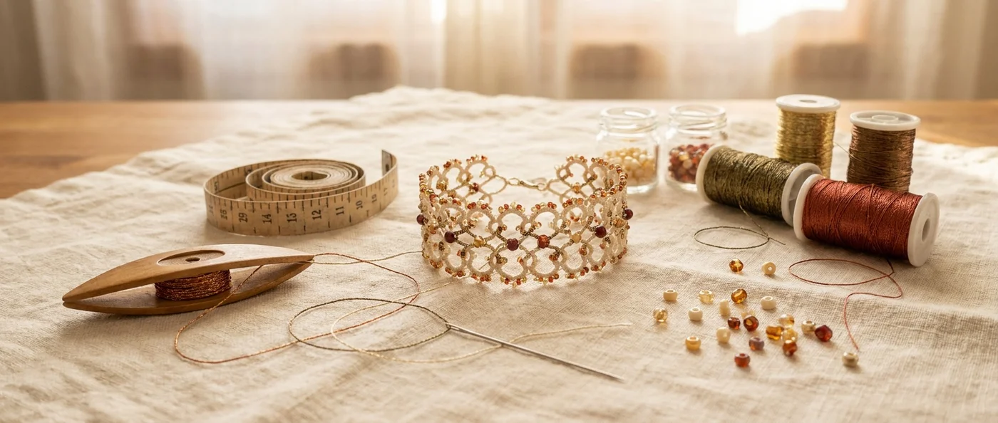 Una pulsera de encaje tejida al largo de tu muñeca