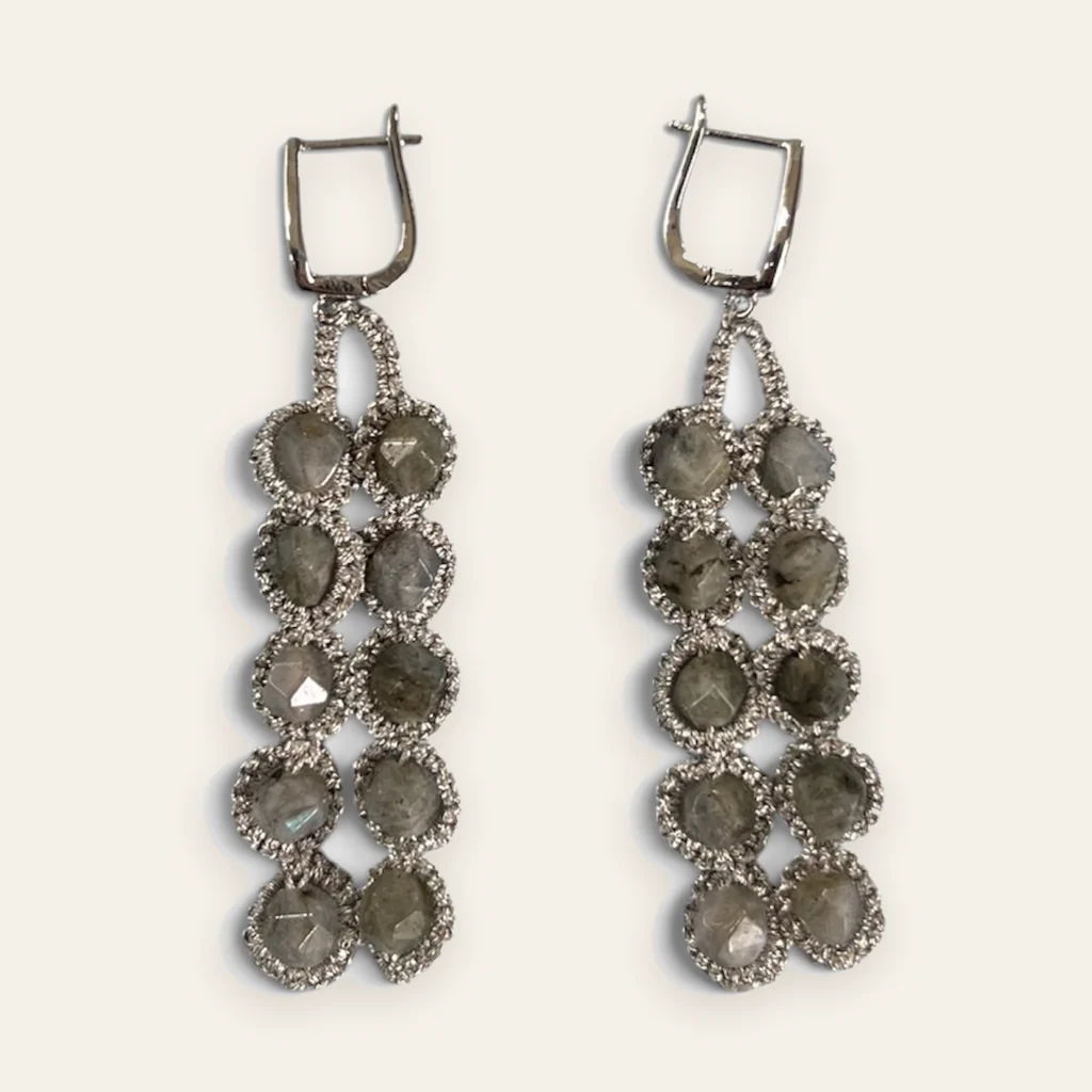 Stone Path Earrings (two rows)